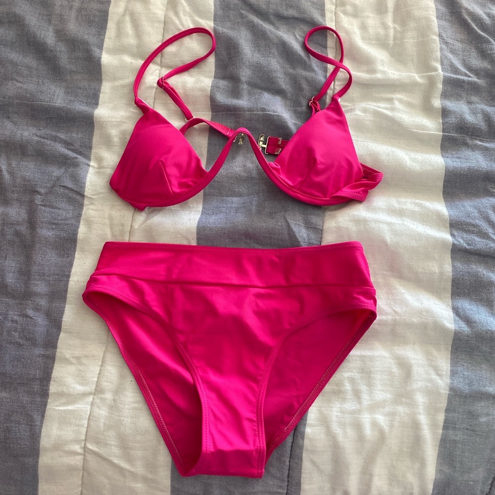 hot pink bathing suit